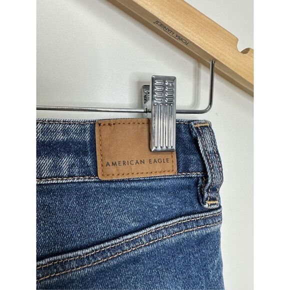 American Eagle Outfitters Blue Distressed Straight Leg Jeans - Picture 12 of 13